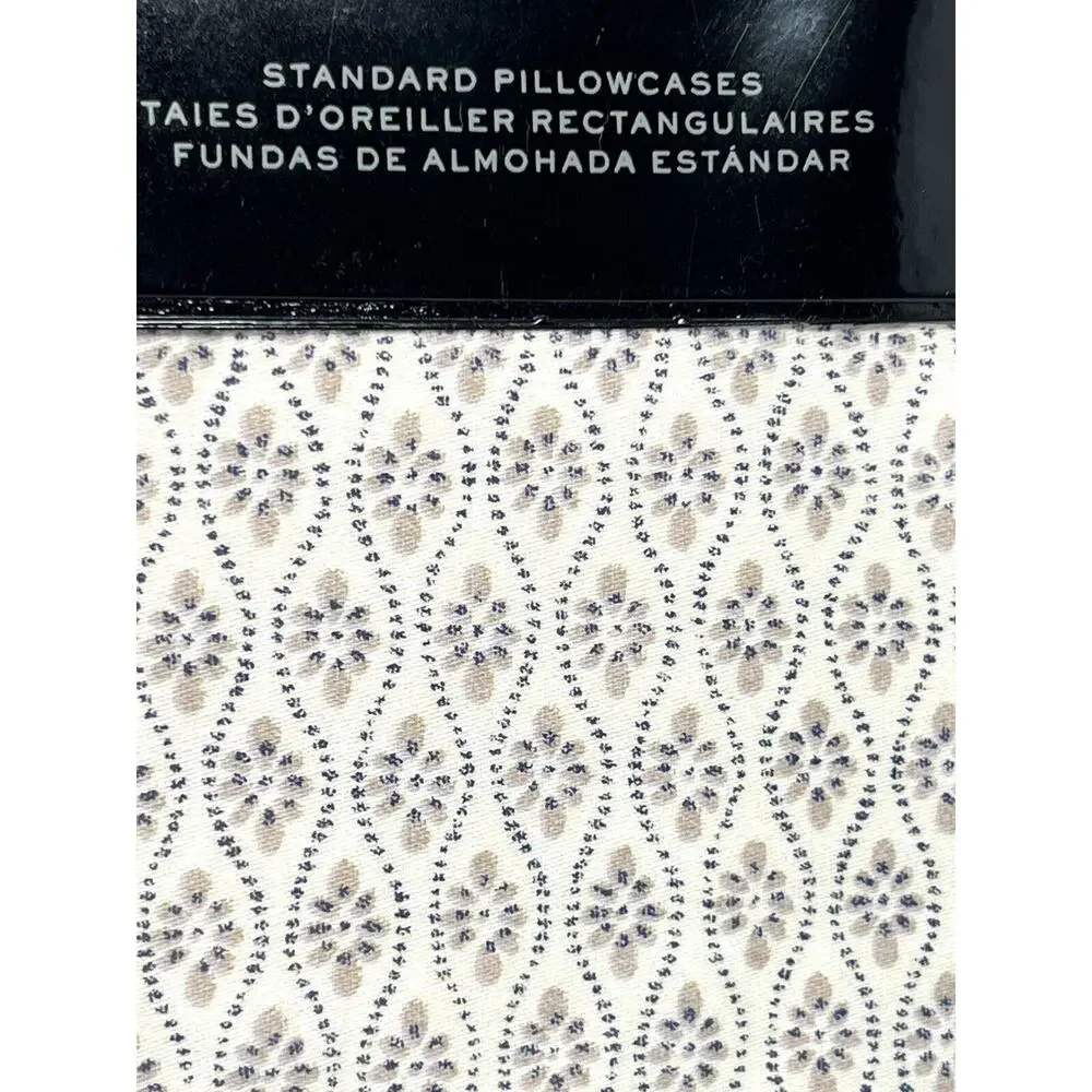Ralph Lauren Estella Trellis Standard Pillowcases Pair NIP 20” X 32” Cream Multi